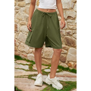 Stylish MEROKEETY Women's Cargo Shorts with Pockets