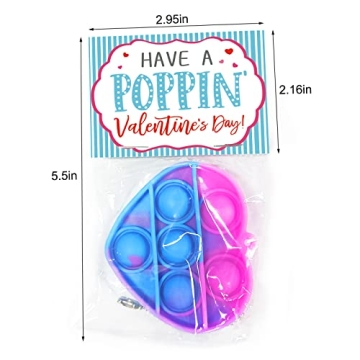 Heart Pop Fidget Toys & Cards for Children's Valentine's Day Fun