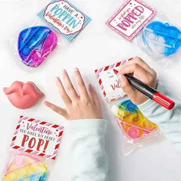 Heart Pop Fidget Toys & Cards for Children's Valentine's Day Fun