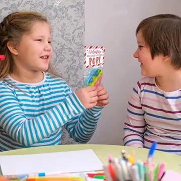 Heart Pop Fidget Toys & Cards for Children's Valentine's Day Fun