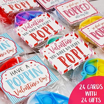 Heart Pop Fidget Toys & Cards for Children's Valentine's Day Fun