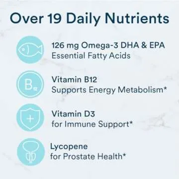 SmartyPants Multivitamin for Men, Gummies: Omega 3 Fish Oil (EPA/DHA), Methylfolate, CoQ10, Vitamin D3, C, Vitamin B12, B6, A, K & Zinc for Immune Support, Biotin, 180 Gummies (30 Day Supply)