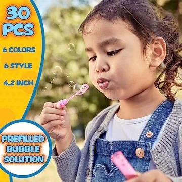 Vibrant Bubble Party Favors - 30 Mini Bubble Wands