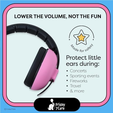 Friday 7Care Baby Noise Cancelling Headphones Pink