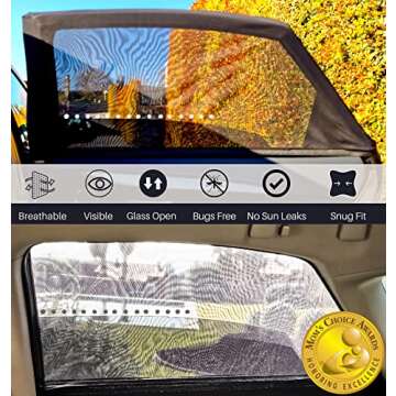 XL/Car Window Shades for SUVs (10 Sizes) - Breathable Stretchy Mesh Screens for Baby, Sun, Heat, Bug...