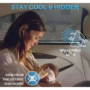 XL/Car Window Shades for SUVs (10 Sizes) - Breathable Stretchy Mesh Screens for Baby, Sun, Heat, Bug & Privacy Protection, Ideal for Camping Adventures, 2-Pack by Qualizzi