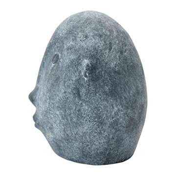 Boho Terra-Cotta Face Sculpture in Matte Black