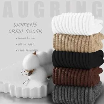 AugRing Women's Retro Slouchy Crew Socks 3-Pack
