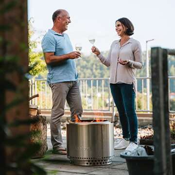 Solo Stove Bonfire Stainless Steel Portable Fire Pit with Stand, Wood Burning and Low Smoke Outdoor Camping Stove, 19.5x14 Inches