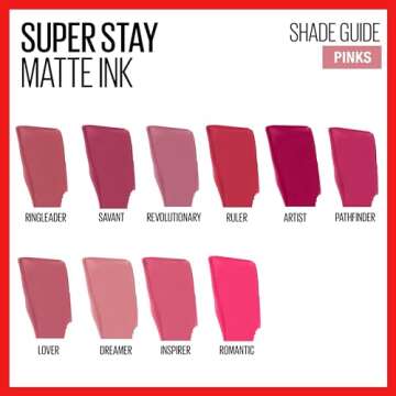 Maybelline Super Stay Matte Ink Liquid Lipstick Makeup, Long Lasting High Impact Color, Up to 16H Wear, Ruler, Deep Cranberry, 1 Count