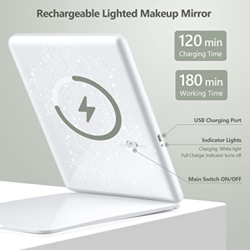 Large Portable Makeup Mirror with 3 Lighting Modes