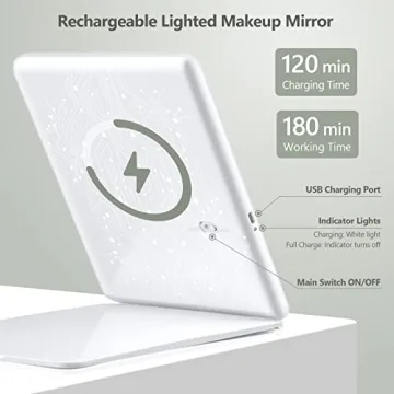 Large Portable Makeup Mirror with 3 Lighting Modes