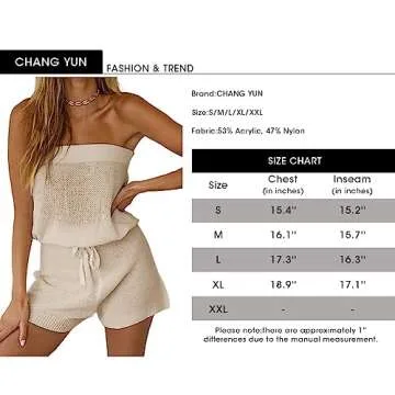 Chang Yun Womens Summer Jumpsuits Casual Loose Sleeveless Off Shoulder Elastic Waist Romper Loungewear Two Piece Outfits