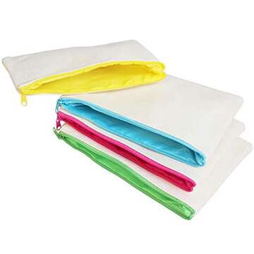 12 Multicolored Cosmetic Makeup Pouches for Travel