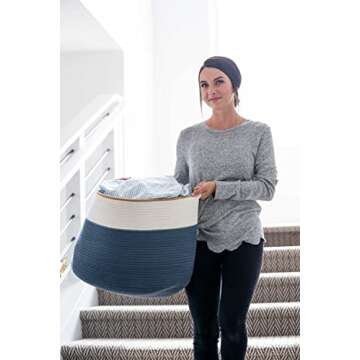Stylish Cotton Rope Basket for Toys and Laundry