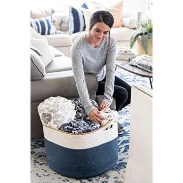 Stylish Cotton Rope Basket for Toys and Laundry