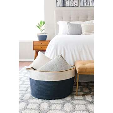 Stylish Cotton Rope Basket for Toys and Laundry
