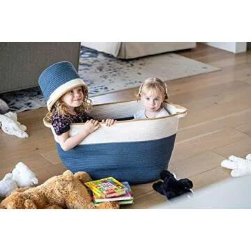Stylish Cotton Rope Basket for Toys and Laundry