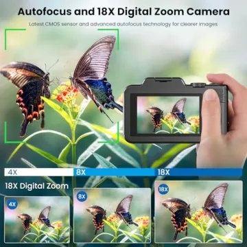 5K Digital Camera with Dual Screen & 18X Zoom for Beginners