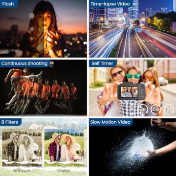 5K Digital Camera with Dual Screen & 18X Zoom for Beginners