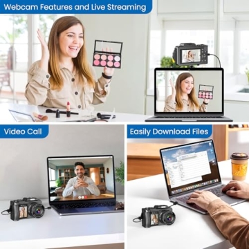 5K Digital Camera with Dual Screen & 18X Zoom for Beginners