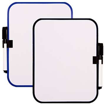 White Board Set with Magnet Strips - 2 Pack for Home & Office