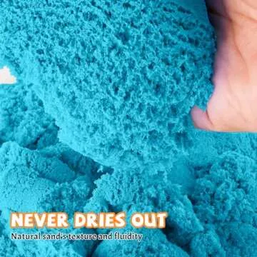 Value Pack 11lbs of 5 Colored Moldable Self-Sticking Sand, Never Dries Out - Fun for Kids Bulk Refill for Sensory Sand Box Toys, Ideal for Shaping, Squeezing, Scooping, Rolling and Molding