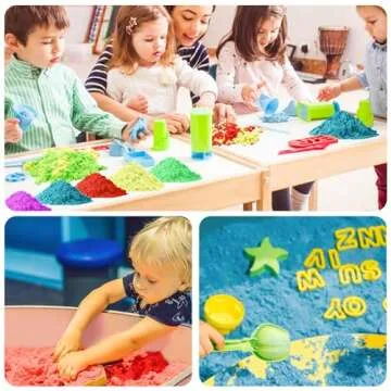 Value Pack 11lbs of 5 Colored Moldable Self-Sticking Sand, Never Dries Out - Fun for Kids Bulk Refill for Sensory Sand Box Toys, Ideal for Shaping, Squeezing, Scooping, Rolling and Molding