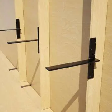 Free Hanging Countertop Support Bracket 16" Lx2.5 W 2 Pack Hidden Floating Wall Bracket 3/8" Thick Heavy Duty Shelf Bracket for Floating Bars,Bench Seats,Vanities