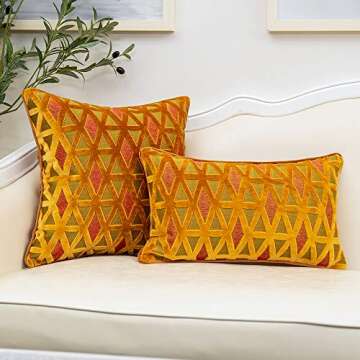 Luxury Alerfa Orange Velvet Cushion Cover for Sofa
