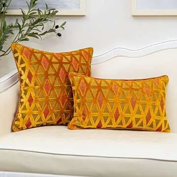 Luxury Alerfa Orange Velvet Cushion Cover for Sofa