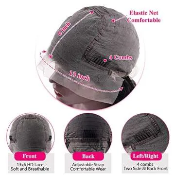 Lzlefho 14 inch Bob Wig - Brazilian Human Hair