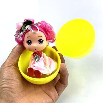 Pinkiwine Jumbo Easter Eggs with Dolls for Kids Gift