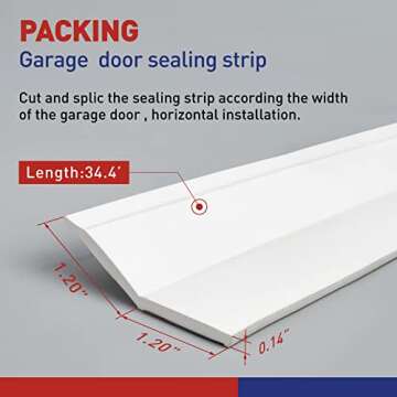 FOSLUOC Garage Door Seal Top and Sides Seal Strip White 34.4FT Rubber Weather Stripping Replacement ...