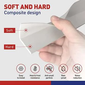 FOSLUOC Garage Door Seal Top and Sides Seal Strip White 34.4FT Rubber Weather Stripping Replacement Soft and Hard Composite, Weatherproofing Universal Sealing