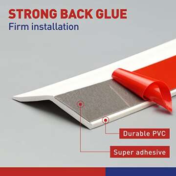 FOSLUOC Garage Door Seal Top and Sides Seal Strip White 34.4FT Rubber Weather Stripping Replacement Soft and Hard Composite, Weatherproofing Universal Sealing