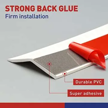 FOSLUOC Garage Door Seal Top and Sides Seal Strip White 34.4FT Rubber Weather Stripping Replacement Soft and Hard Composite, Weatherproofing Universal Sealing