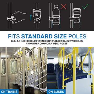 Comfycup® - The World's First Portable Public Transportation Cup Holder for Trains Buses Bikes (Blue)