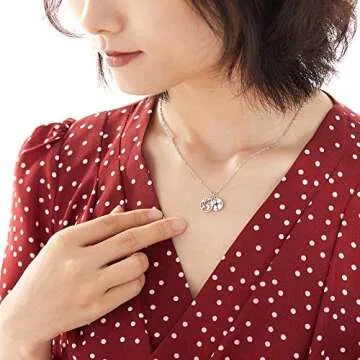 Dainty White Gold Compass Pendant Necklace Gift