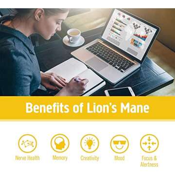 Om Lion's Mane Mushroom Powder, Organic, 3.5 Ounce (2-Pack)