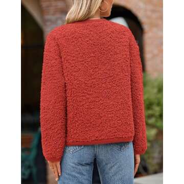 PRETTYGARDEN Women's Faux Fur Shearling Coat Fuzzy Fleece Button Up Trendy Fall Winter Cropped Jacke...