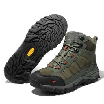 NORTIV 8 Men's Waterproof Hiking Boots - Lightweight, Slip-Resistant Mountaineering Shoes