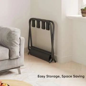 Smart FENDEE Folding Luggage Rack with Storage Shelf
