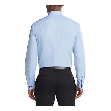 Van Heusen Men's Dress Shirt Regular Fit Poplin Solid, Cameo Blue, 17.5" Neck 34"-35" Sleeve