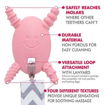 The Teething Egg Pink Bundle - Baby Registry Must Have - Infant Toys 3-6 Months, Sensory Toys for 0-6 Months, 6-12 months and up for Molar Teething, Baby Boy or Girl up to 18 Months