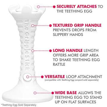 The Teething Egg Pink Bundle - Baby Registry Must Have - Infant Toys 3-6 Months, Sensory Toys for 0-6 Months, 6-12 months and up for Molar Teething, Baby Boy or Girl up to 18 Months