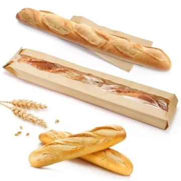 ZENFUN Baguette Kraft Bags - 100 Pack for Fresh Bread