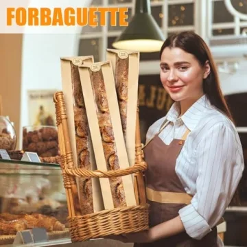 ZENFUN Baguette Kraft Bags - 100 Pack for Fresh Bread