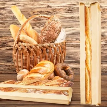 ZENFUN Baguette Kraft Bags - 100 Pack for Fresh Bread