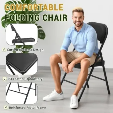 Comfortable Heavy Duty Folding Chair 4 Pack for Any Occasion